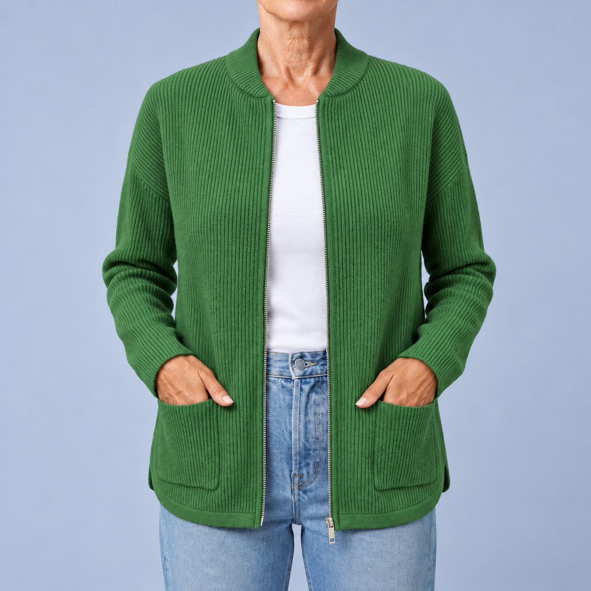 Gemma – Zip-Up Cardigan with Pockets