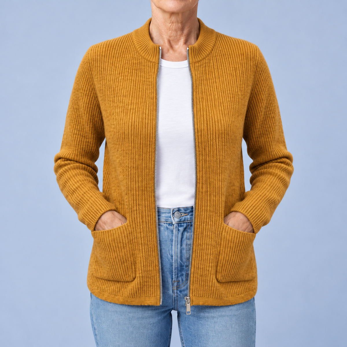 Gemma – Zip-Up Cardigan with Pockets