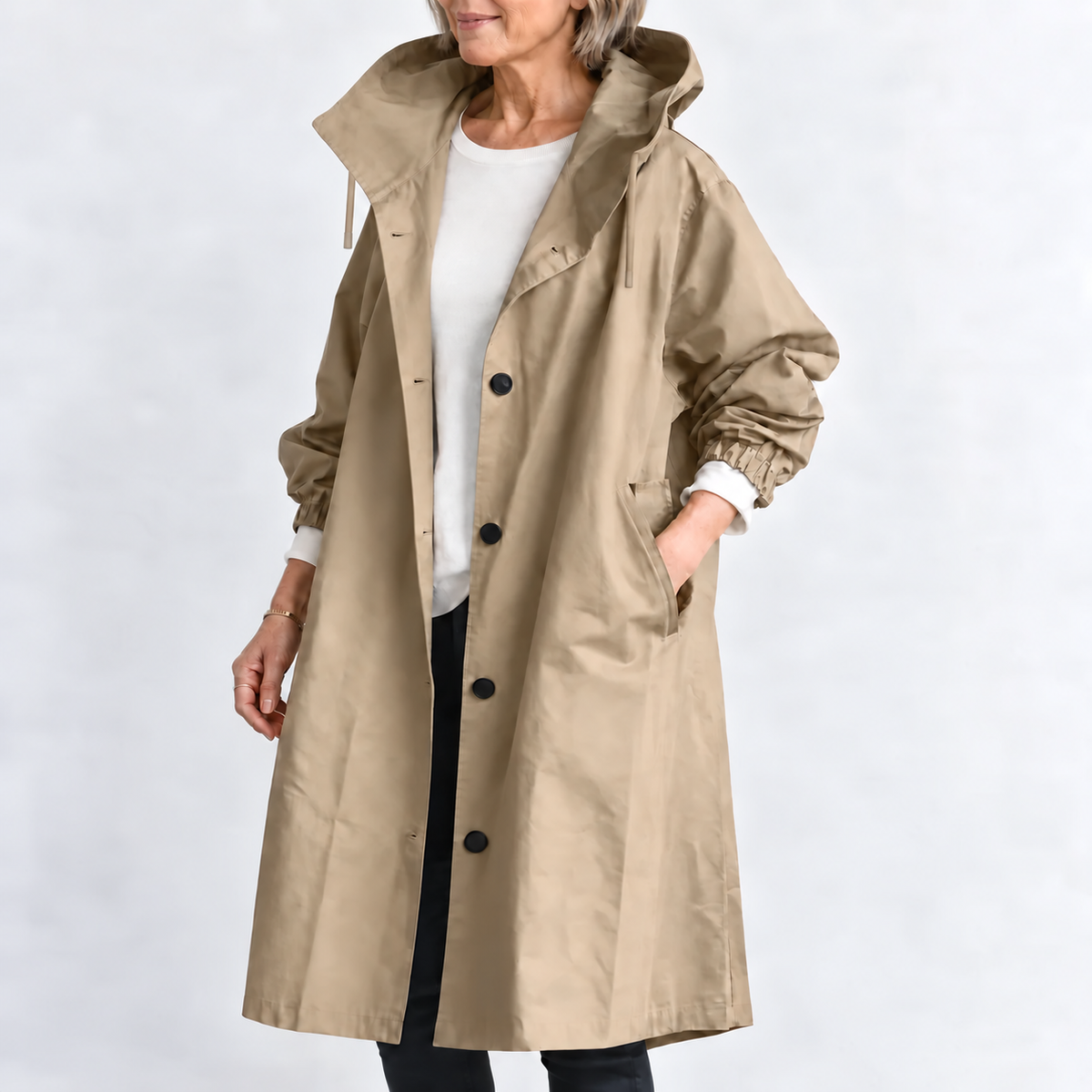 Briana – Hooded Longline Trench Coat