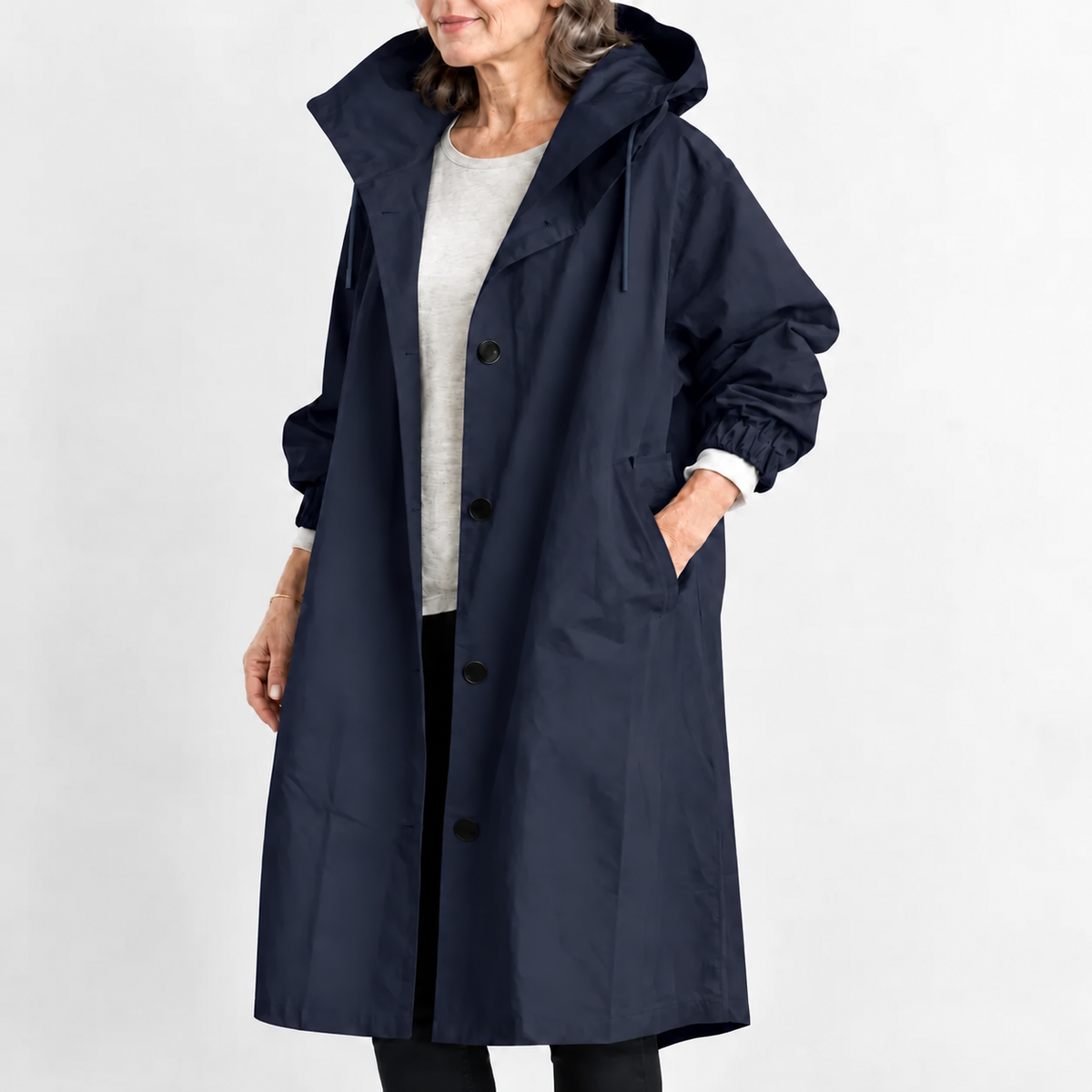 Briana – Hooded Longline Trench Coat