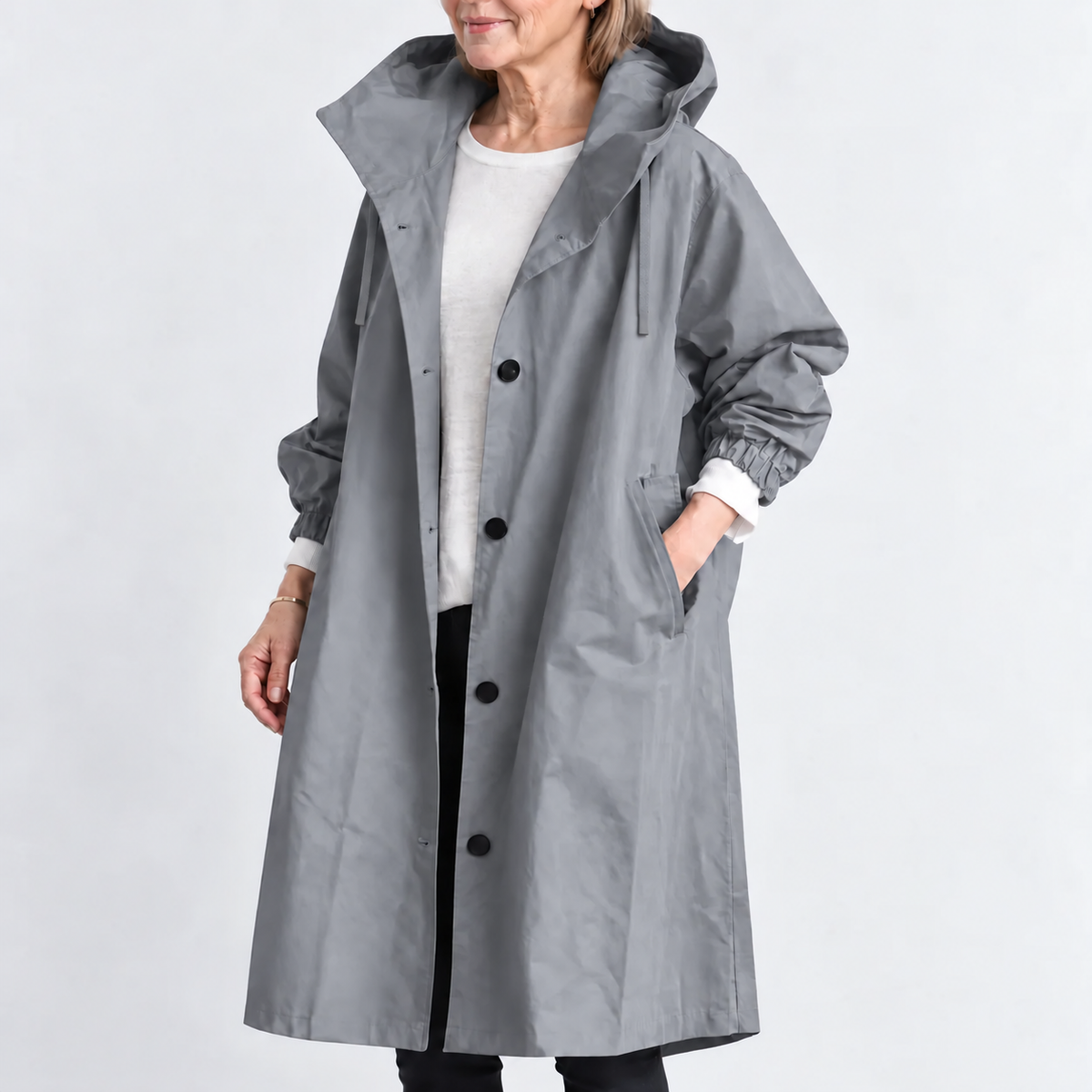 Briana – Hooded Longline Trench Coat