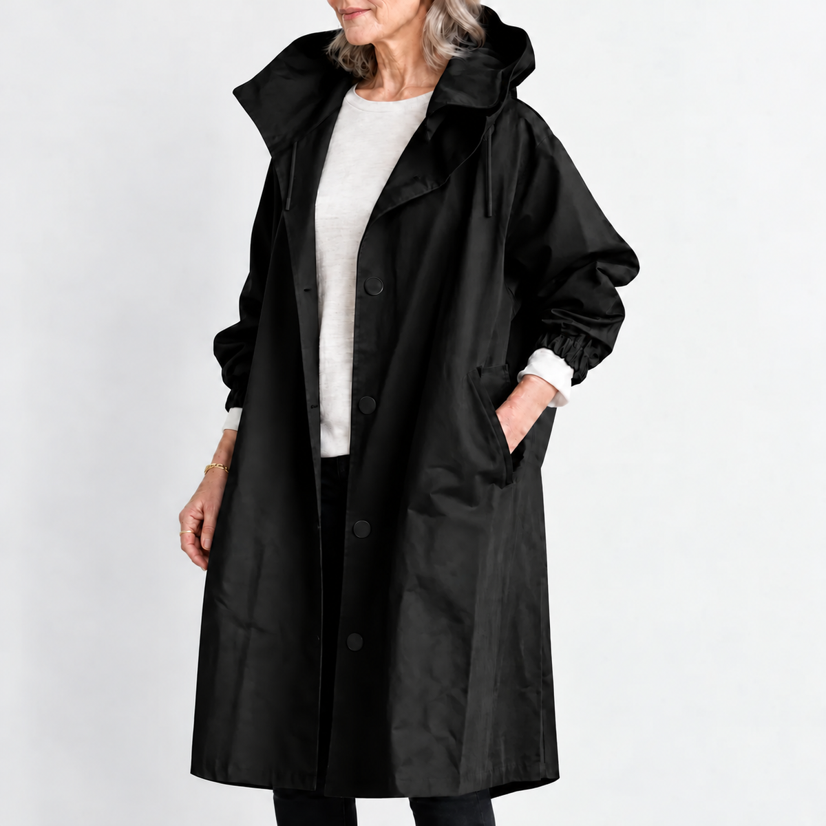 Briana – Hooded Longline Trench Coat