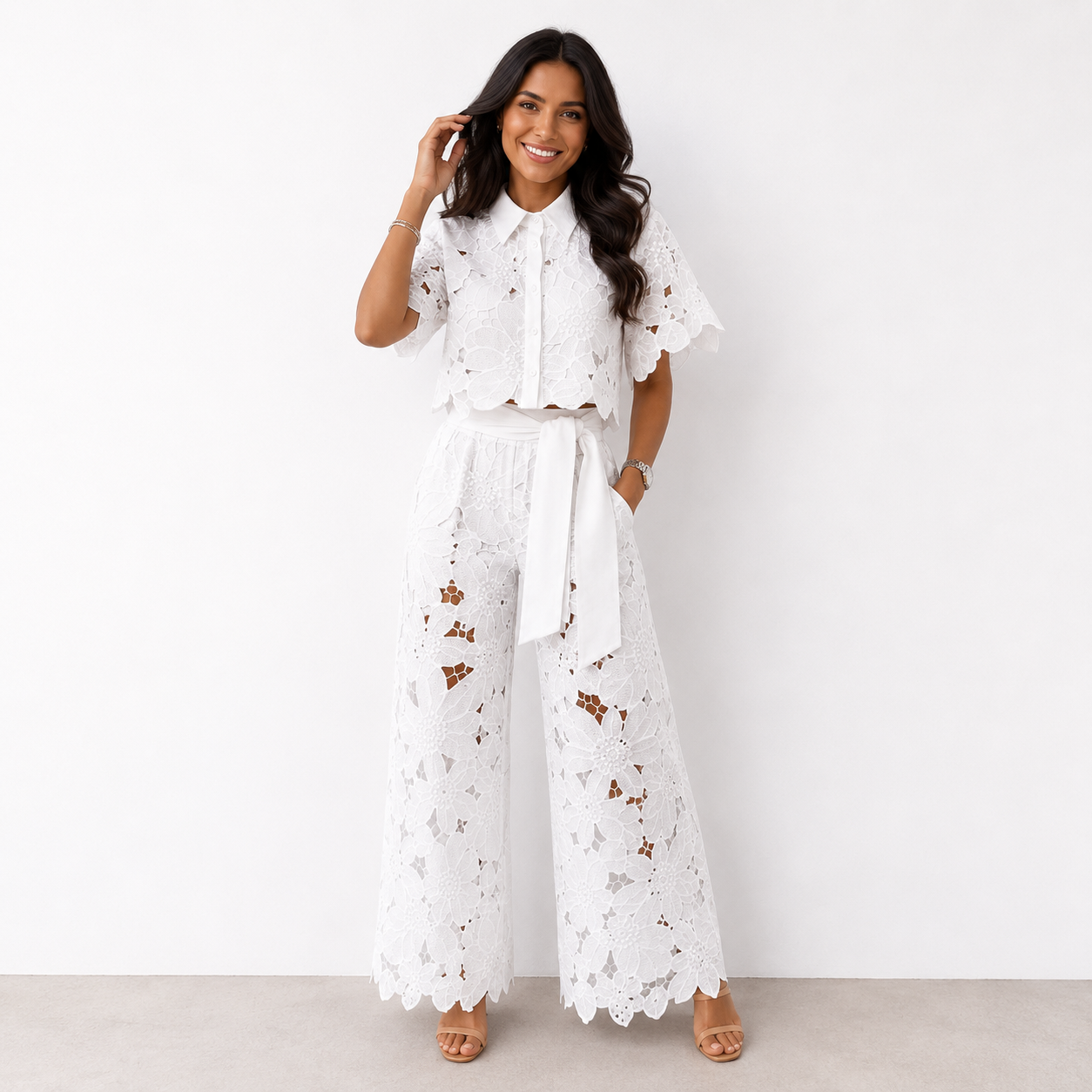 Jenny - Embroidered Two-Piece Summer Set
