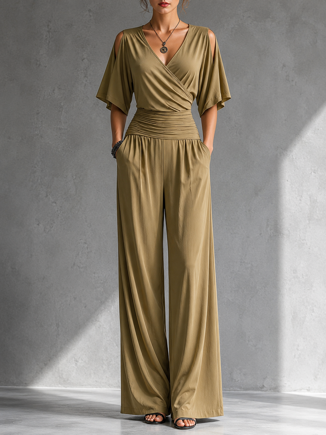 Perly - Elegant Wrap Jumpsuit