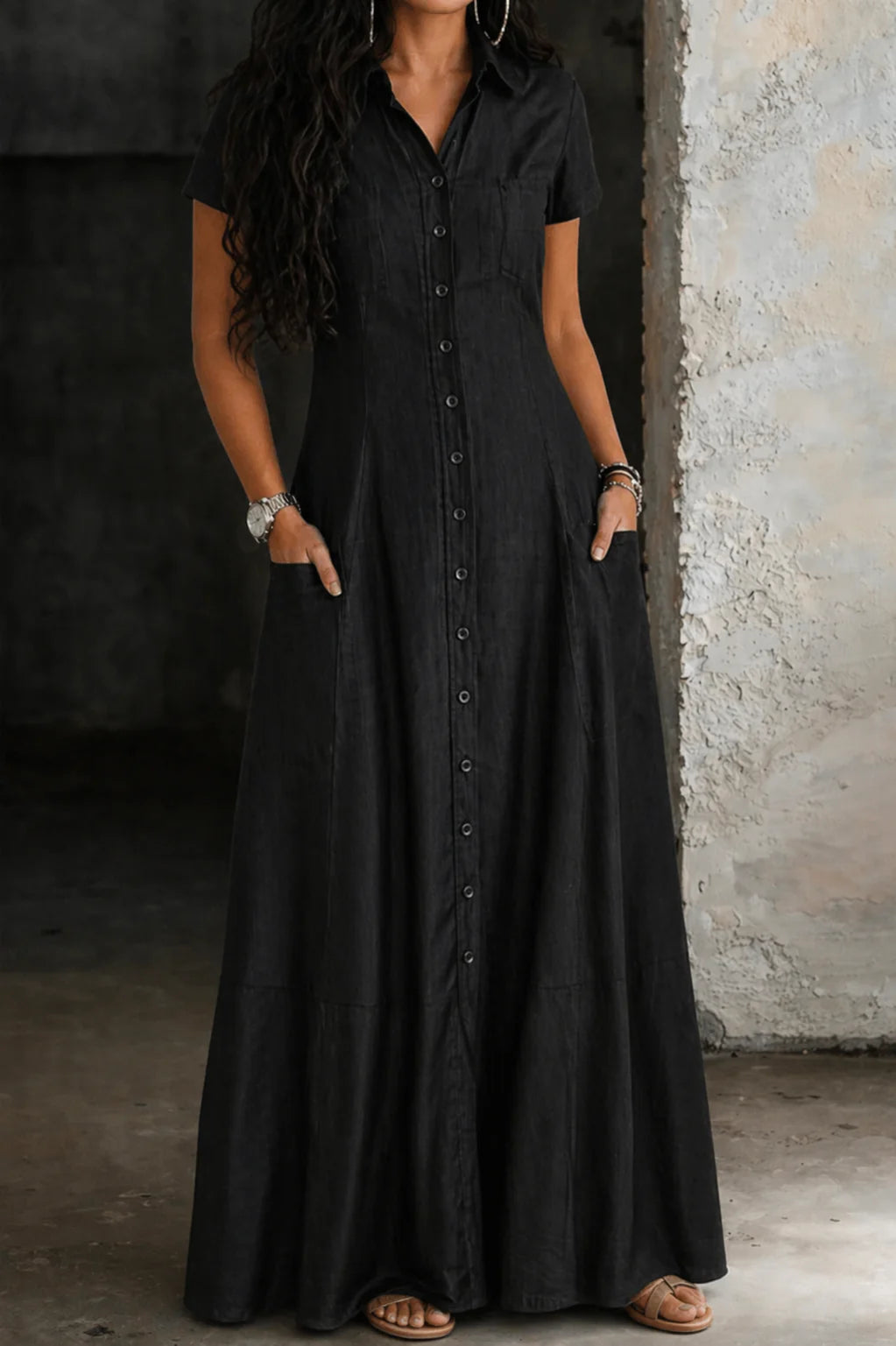 Jera - Long Denim Dress