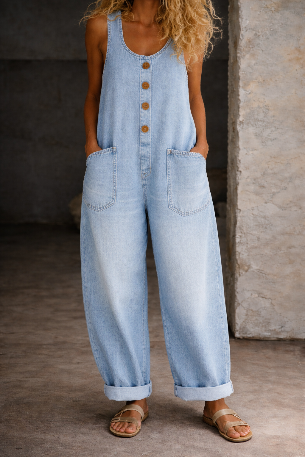 Taylor - Vintage Washed Cotton Denim Overalls