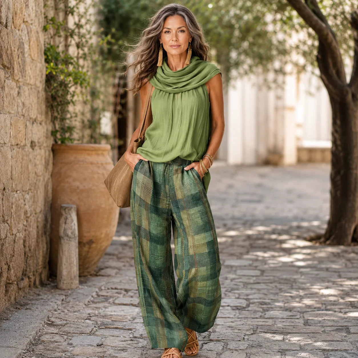 Lorin - Relaxed Boho Blouse and Wide-Leg Pants Set