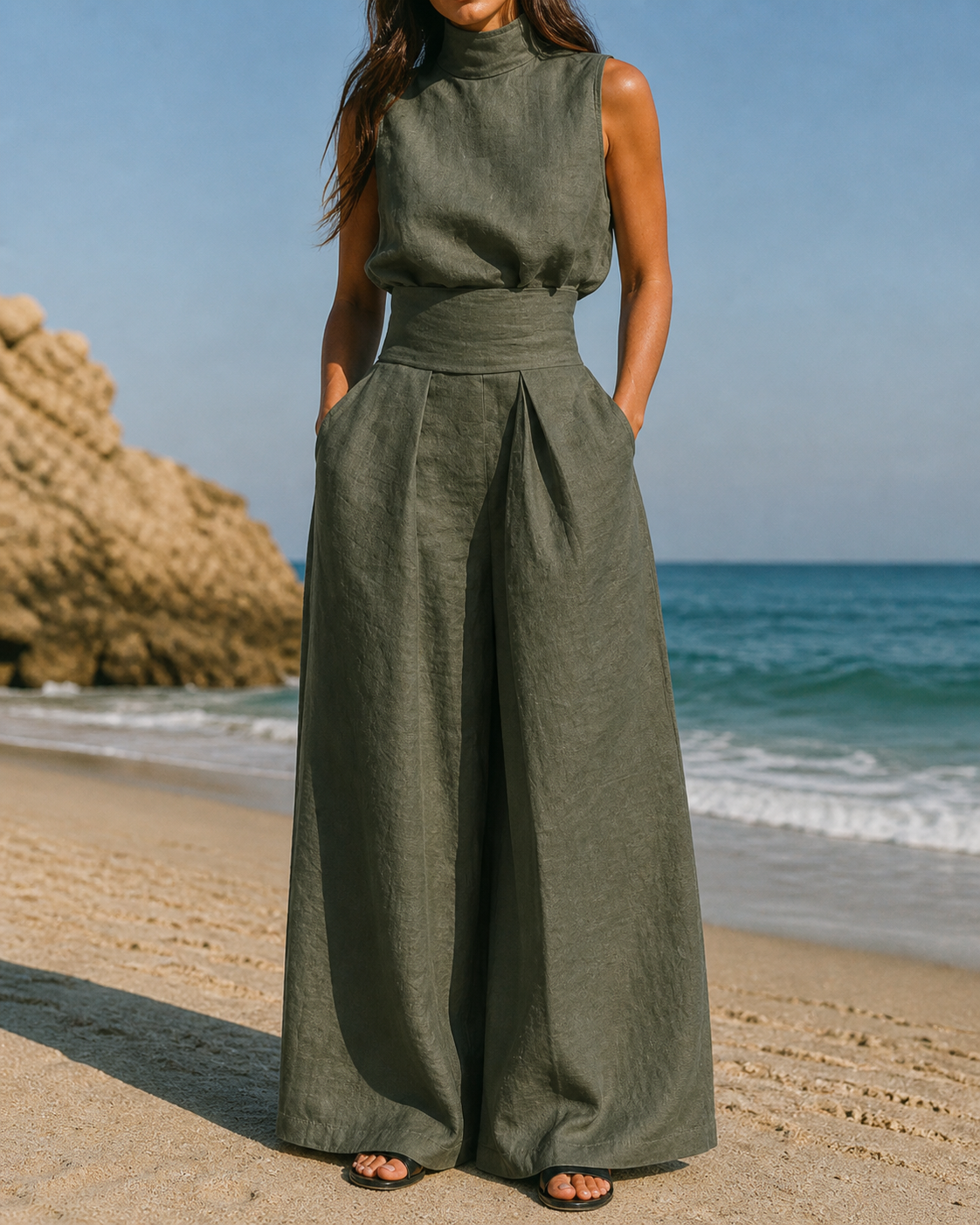 Lucia - Elegant Cotton and Linen Two-Piece Set