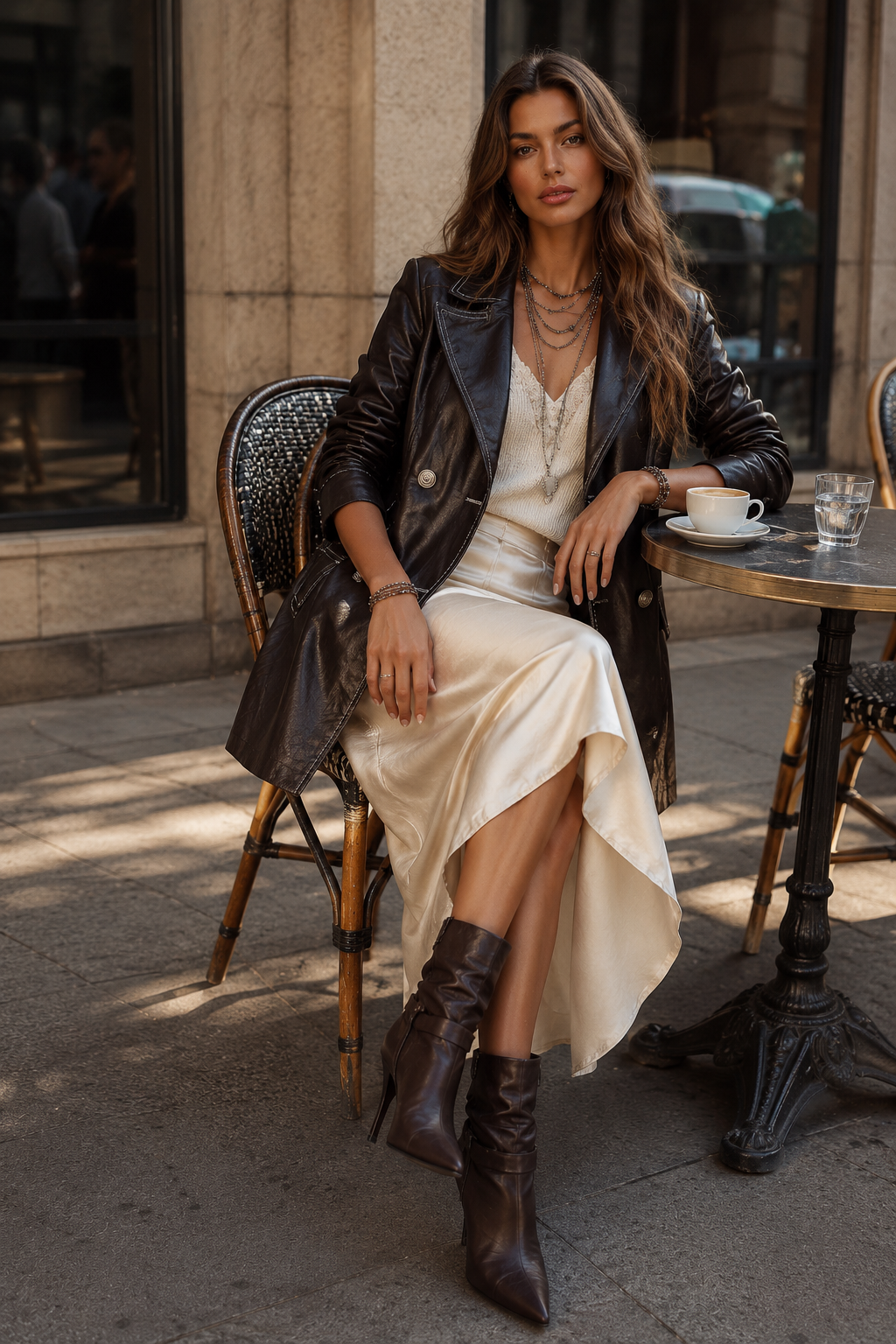Monroe - Vintage Eco-Leather Trench Coat