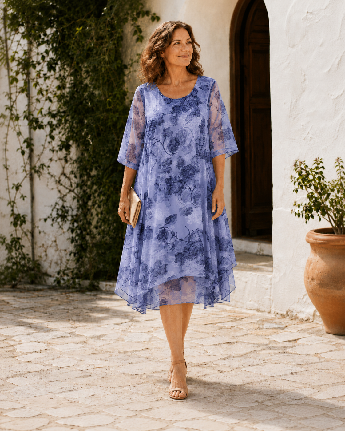 Lindy - Elegant Two-Piece Chiffon Maxi Dress