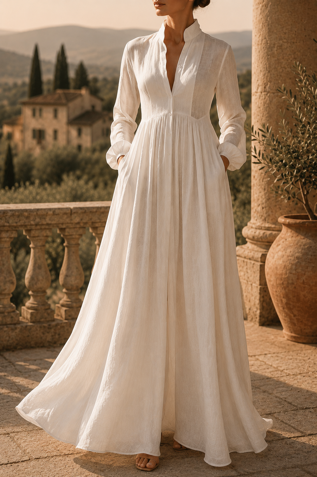 Dorothy - Long Sleeve Flowing Maxi Dress