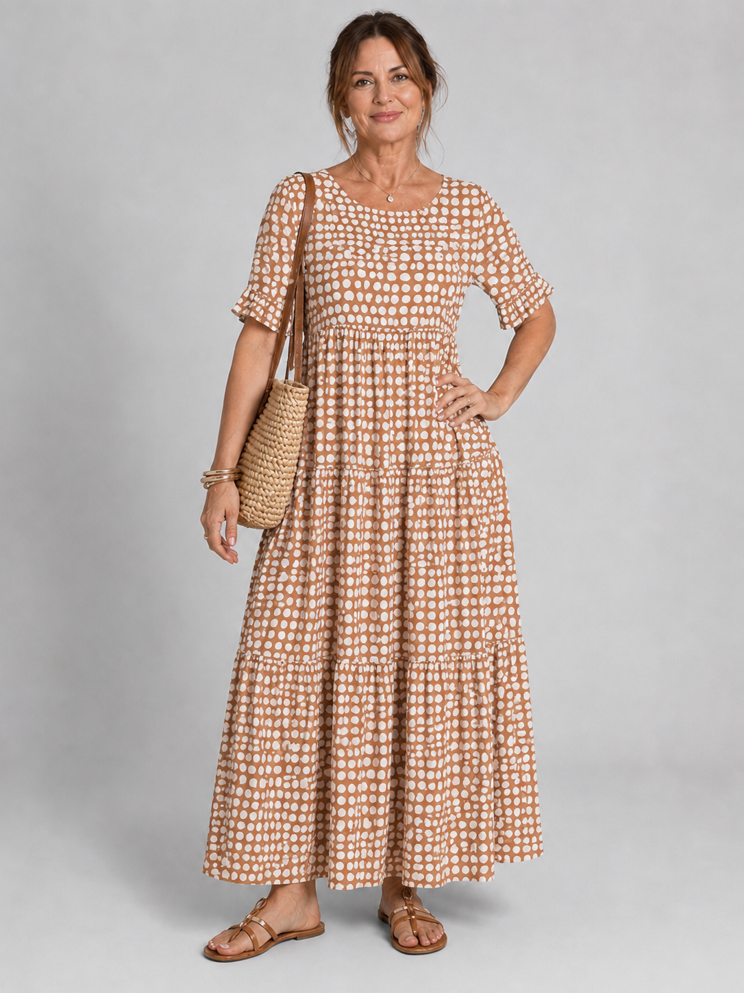Teresita - Short Sleeve Midi Dress