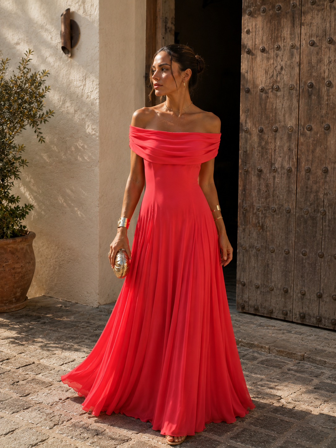 Lanie - Elegant Pleated Maxi Dress