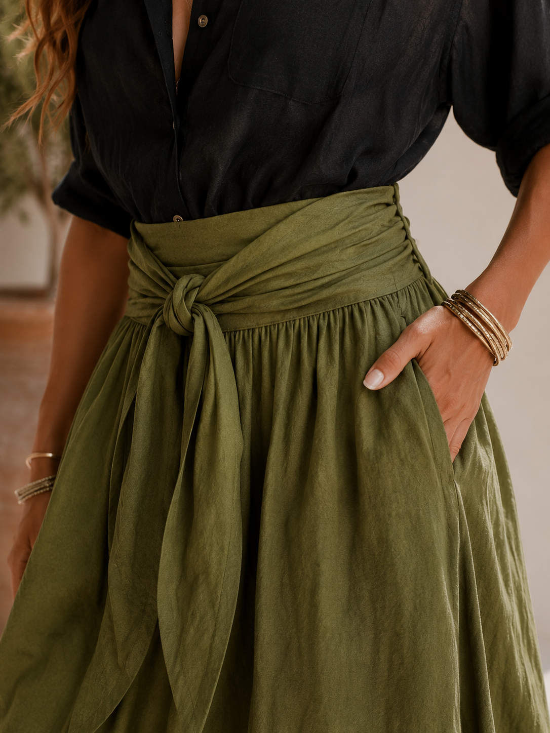 Paloma – Flowing Shirt and Long Skirt Set