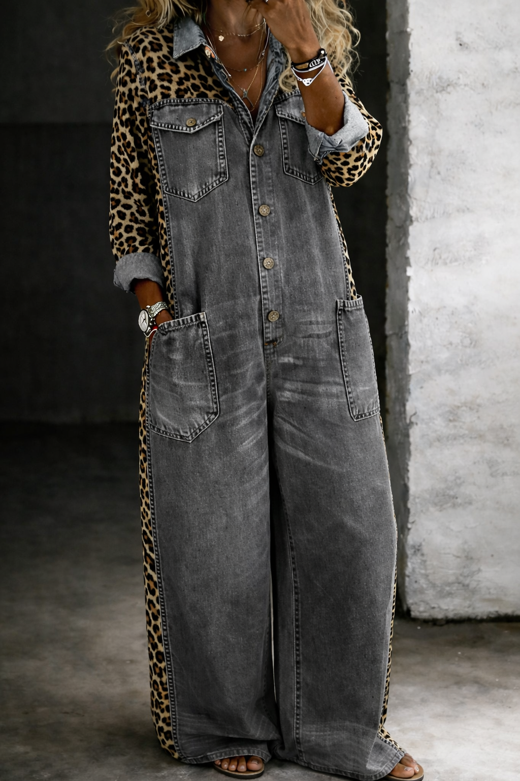 Amelia - One Piece Denim Shirt Jumpsuit