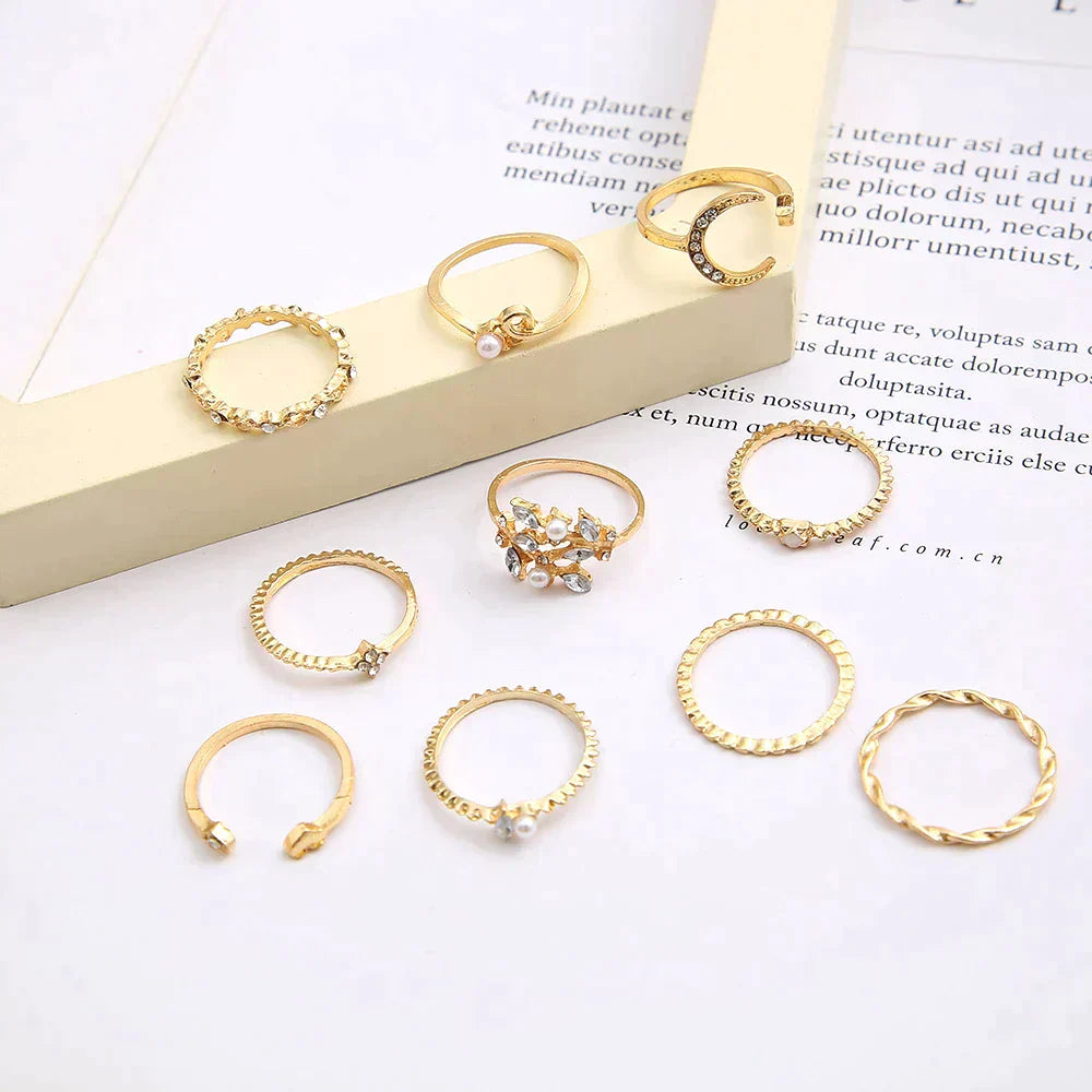 Tessa – 10-Piece Boho Ring Set
