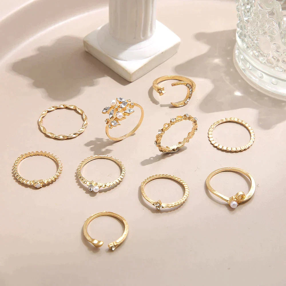 Tessa – 10-Piece Boho Ring Set