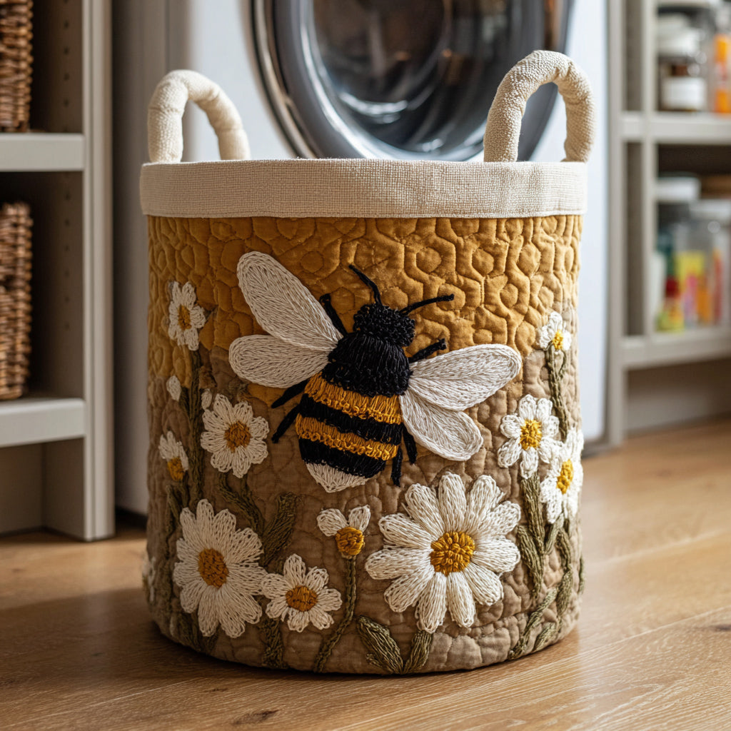 Fifi – Hand-Quilted Bee and Daisy Basket