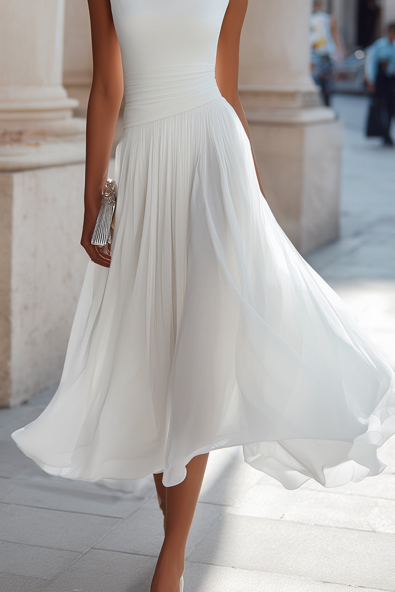 Arielle - Draped Midi Occasion Dress