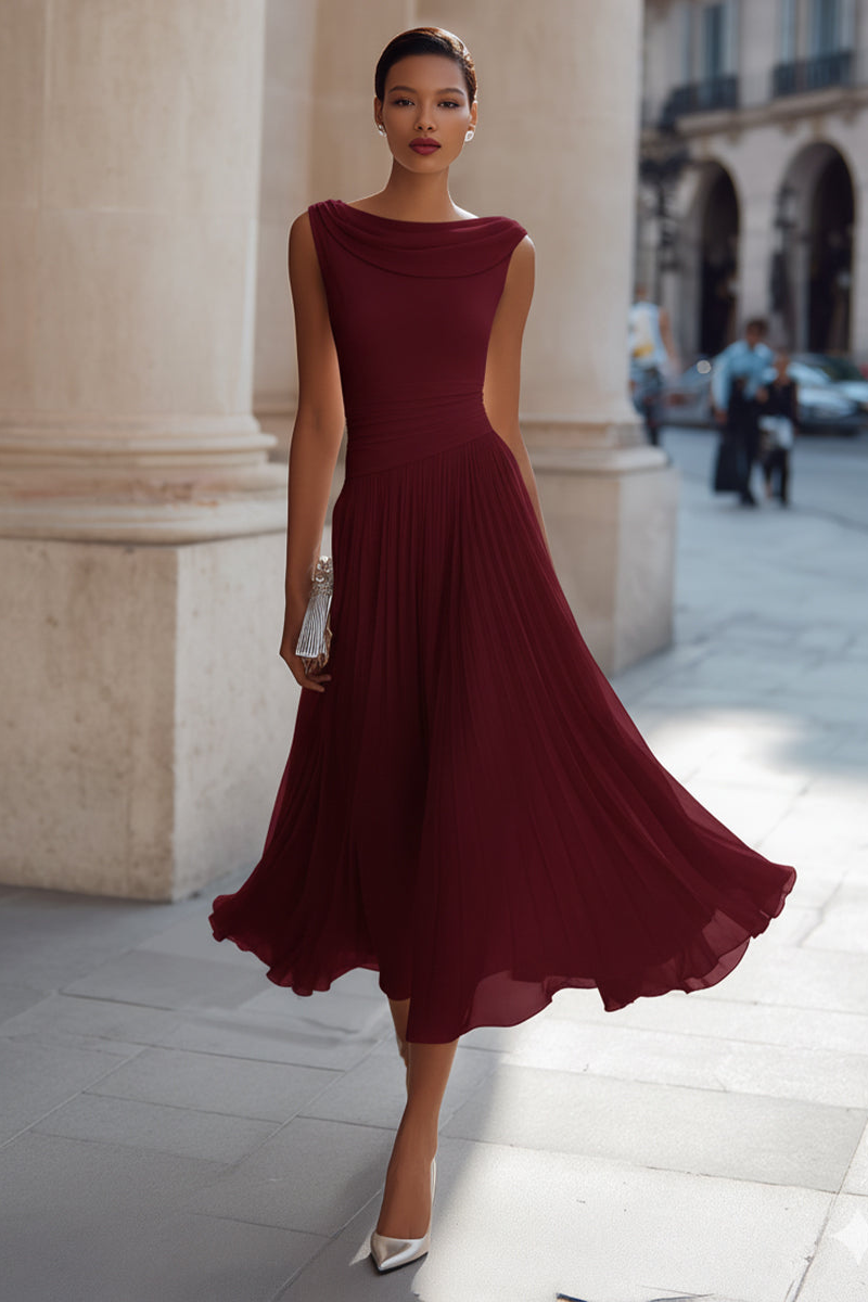 Arielle - Draped Midi Occasion Dress