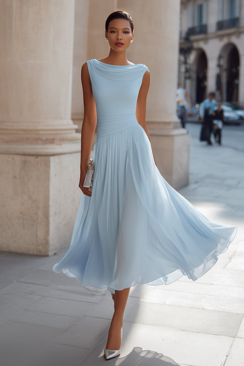 Arielle - Draped Midi Occasion Dress