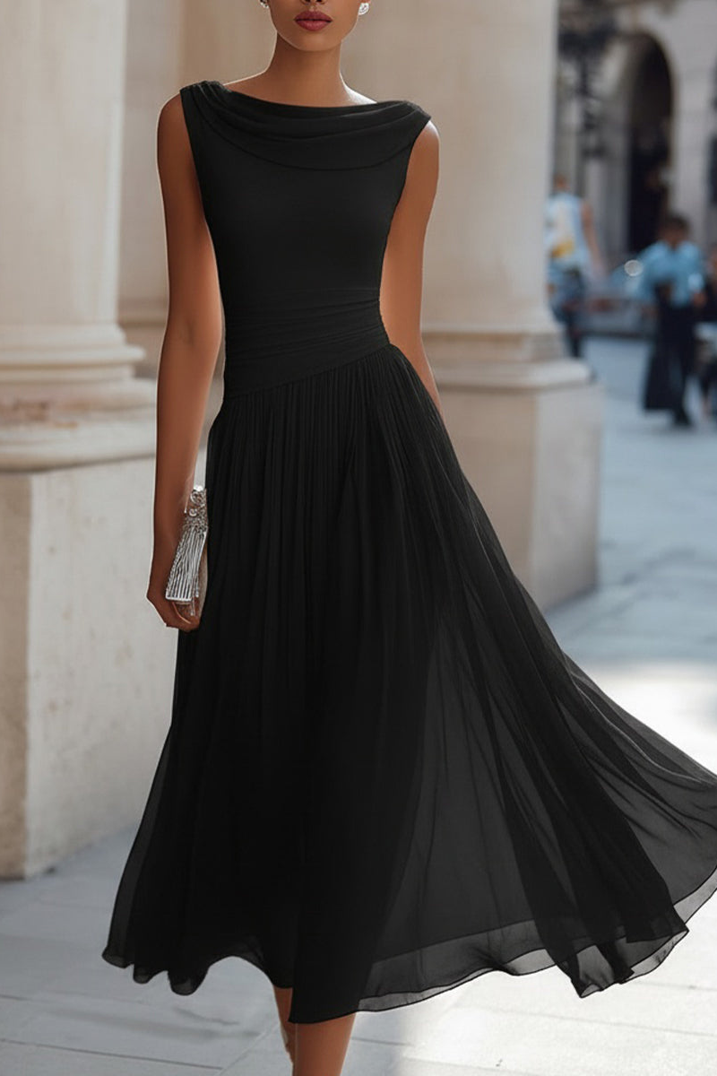 Arielle - Draped Midi Occasion Dress