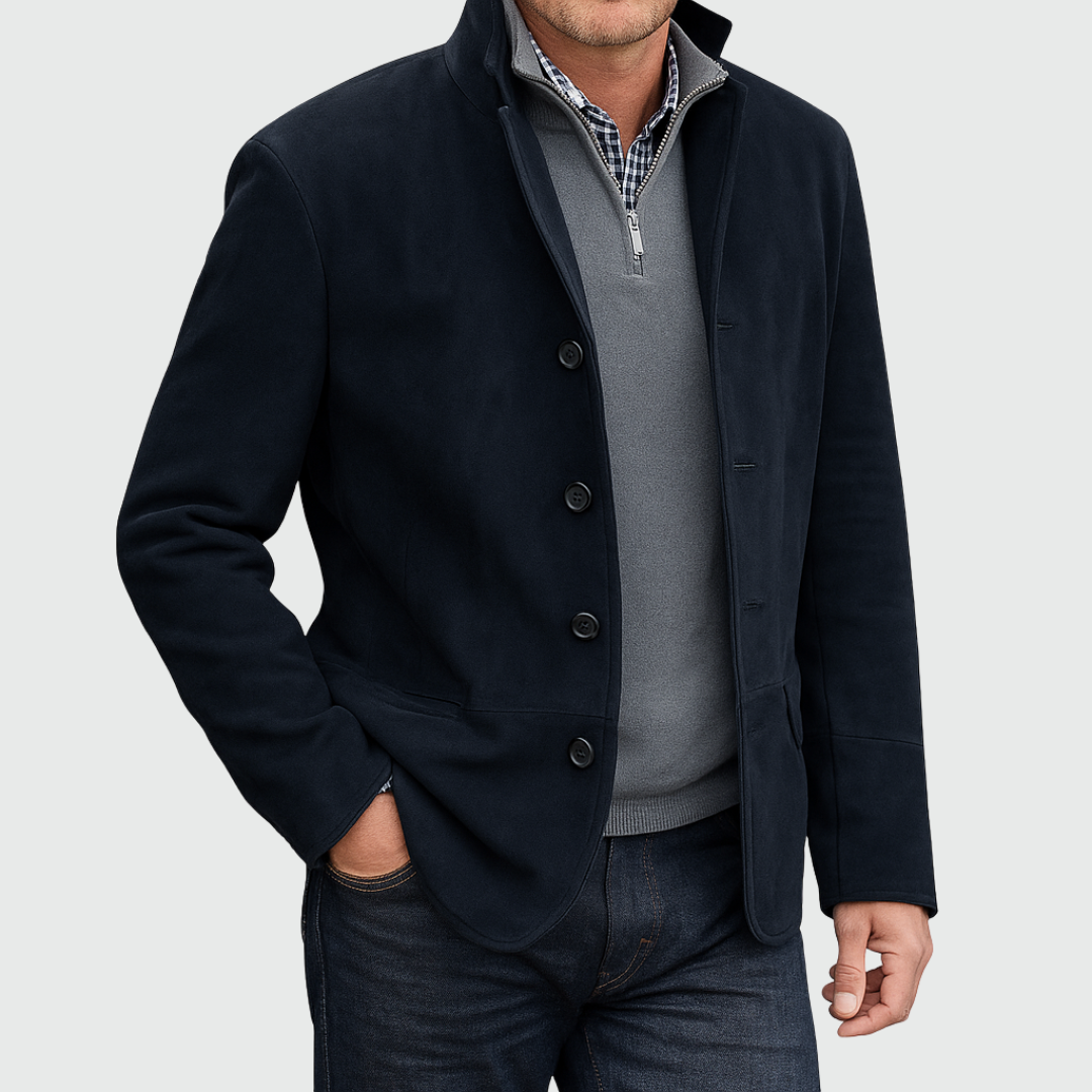Asher - Classic Suede Button Jacket
