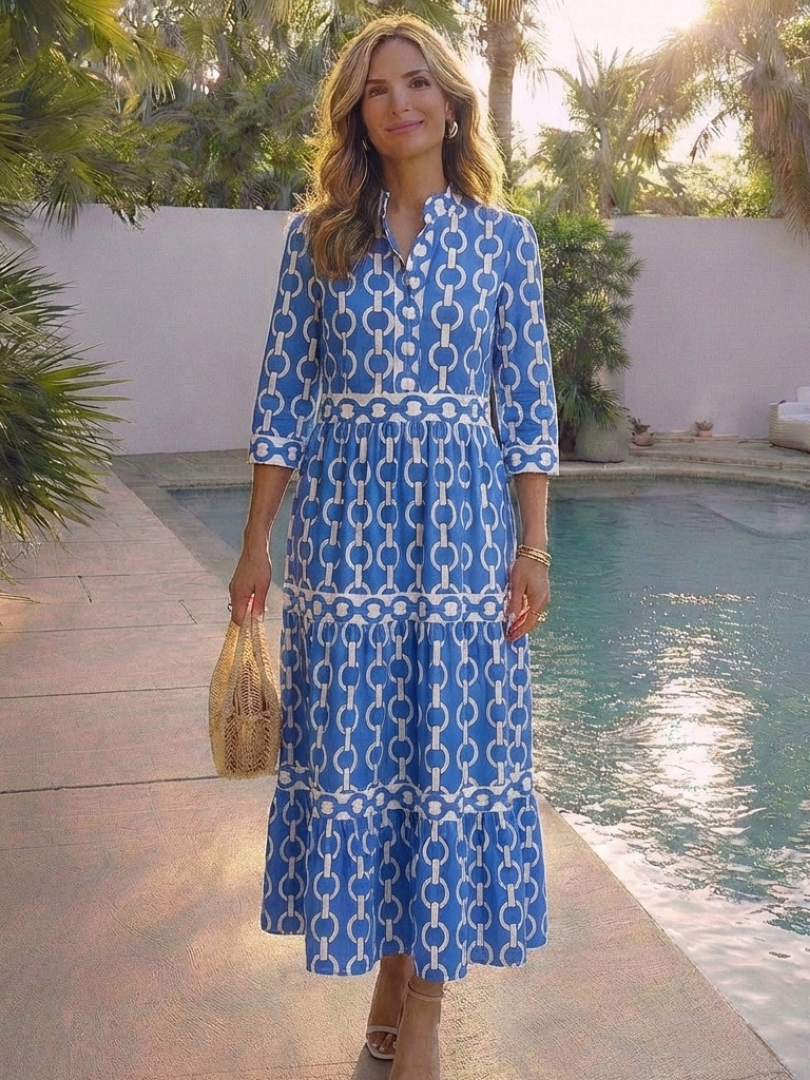 Saldy - Floral V-Neck Maxi Dress