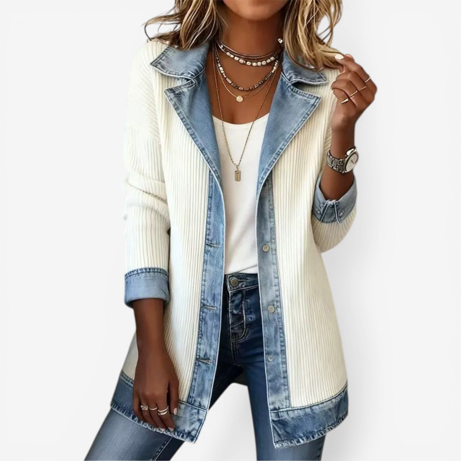 Marice - Relaxed Denim Knit Jacket