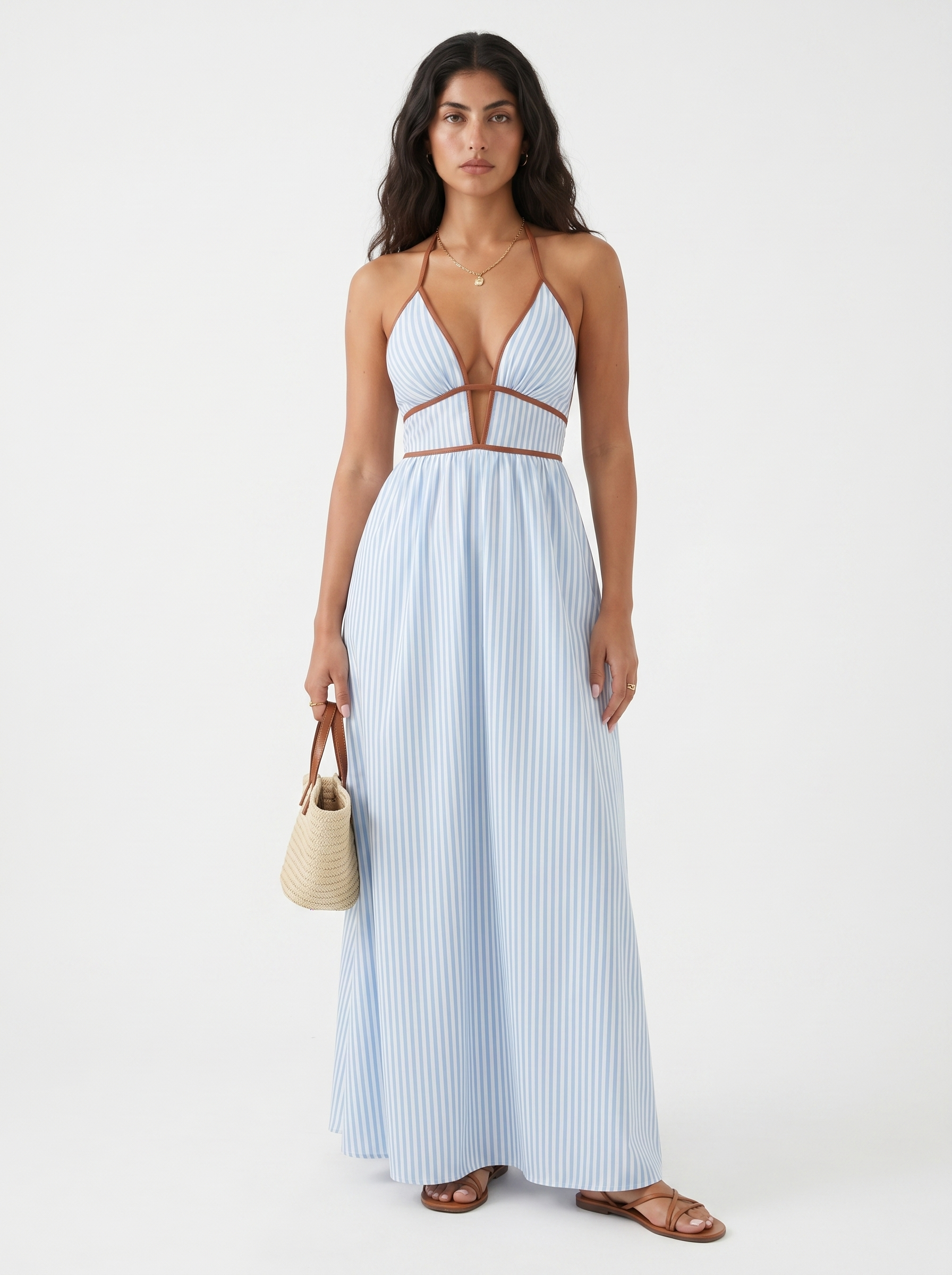 Pia - Flowing Halter Summer Maxi Dress
