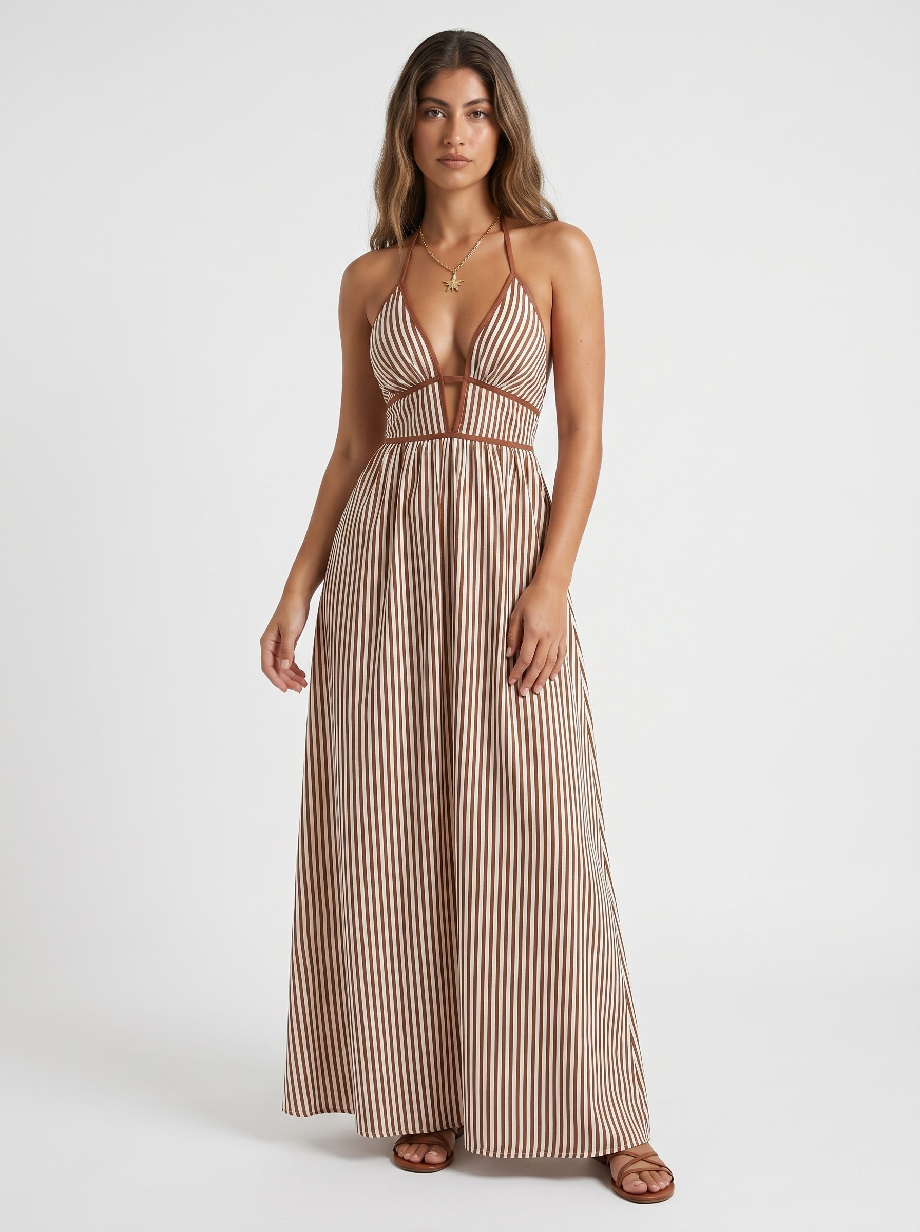 Pia - Flowing Halter Summer Maxi Dress