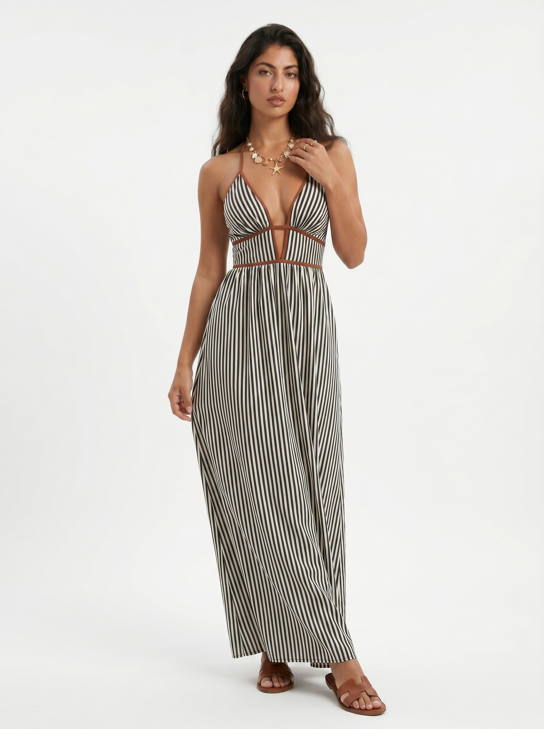 Pia - Flowing Halter Summer Maxi Dress