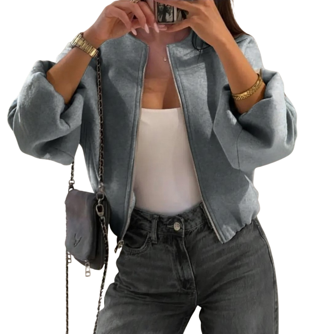 Tania – Sporty Zip-Up Pilot Jacket Coat