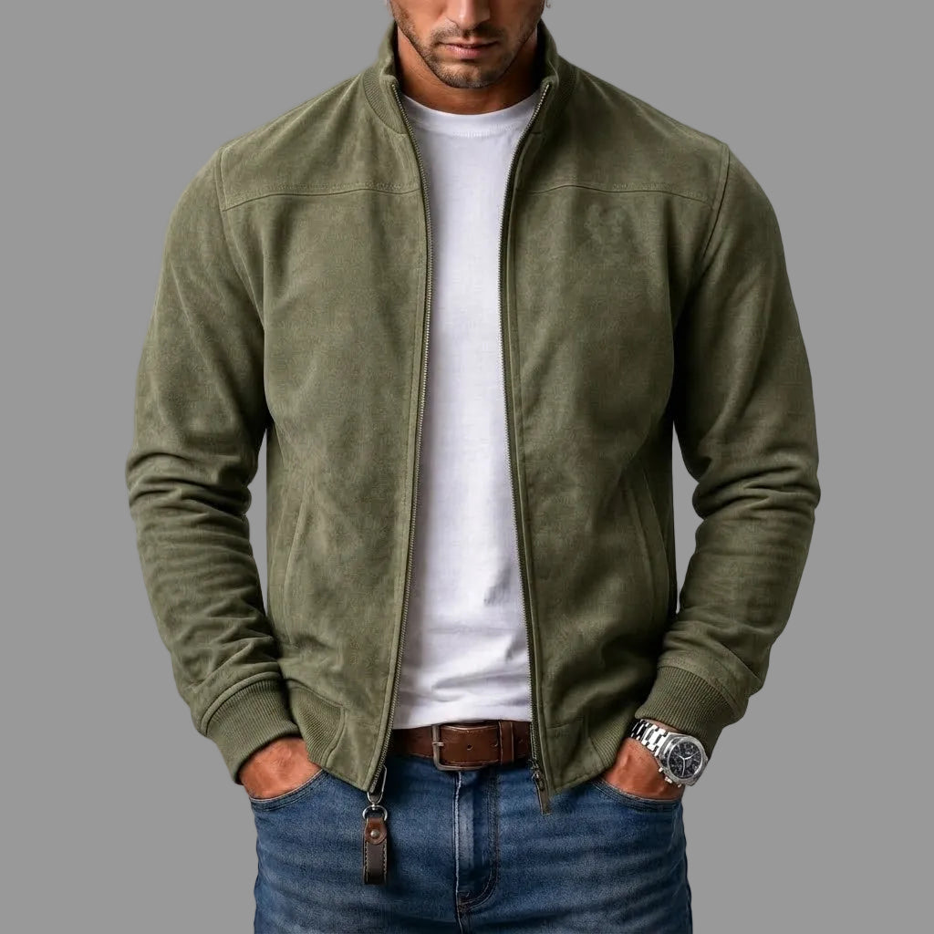 Hayes – Soft Suede Bomber Jacket