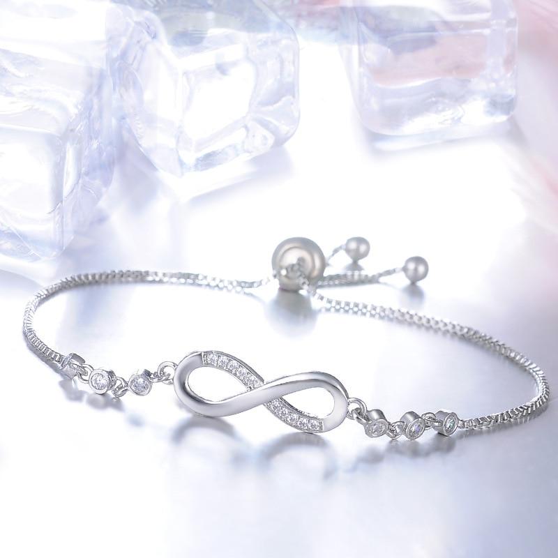 Anasthasia – Adjustable Silver Bracelet with Infinity Symbol