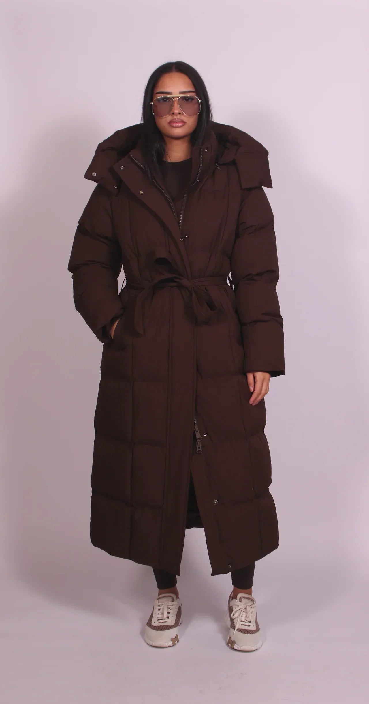 Kelly – Long Belted Puffer Coat
