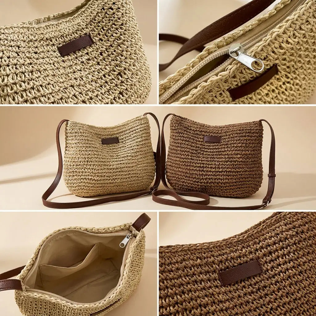 Kim - Straw Crossbody Bag