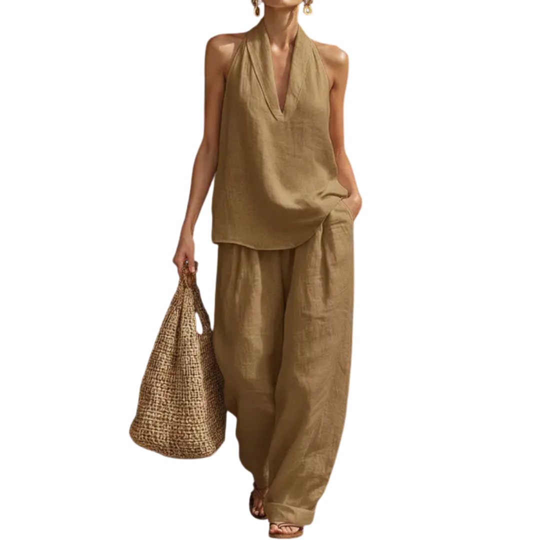 Kaila – Breezy Halter Wide-Leg Two Piece Set