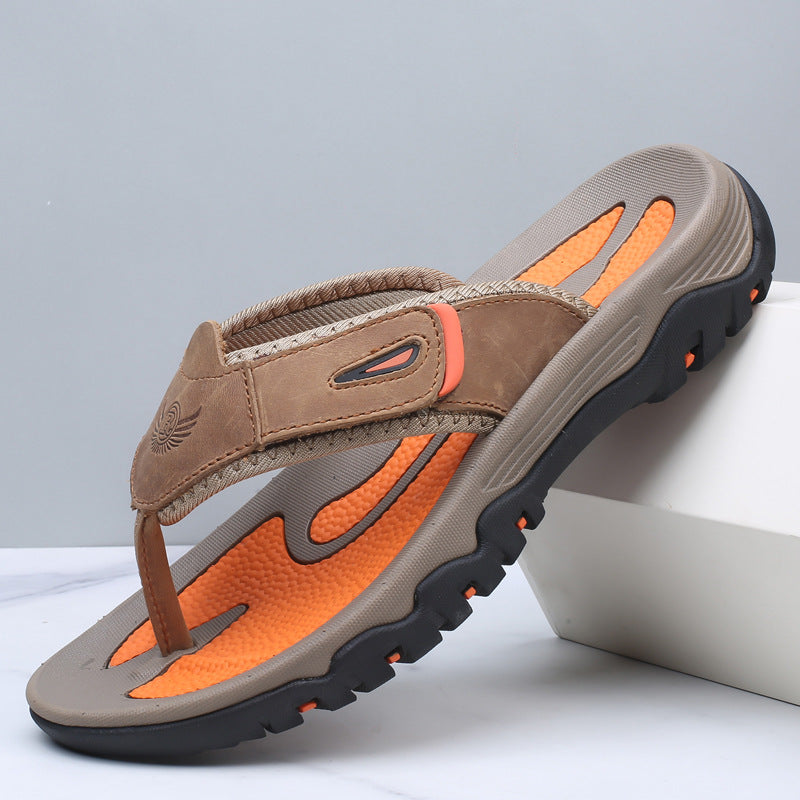 Reynold - Leather Sandals with Cushioned Sole