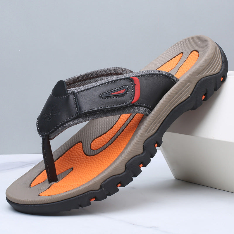 Reynold - Leather Sandals with Cushioned Sole