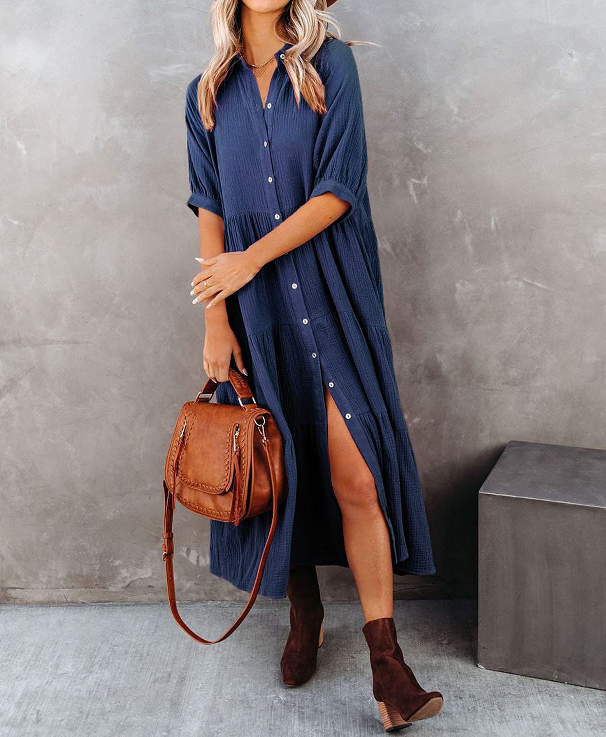 Lena - Luxurious ruffled shirt dress