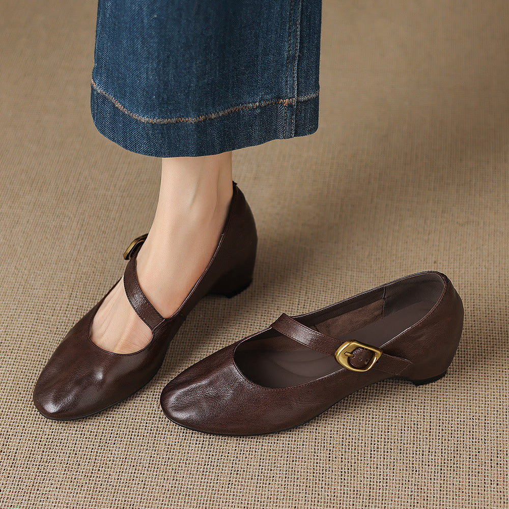 Samira - Round-Toe Mary Jane Flat