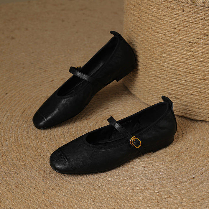 Greta - Leather Flats