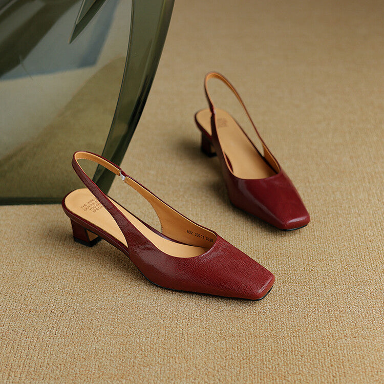 Romi - Genuine Leather Slingbacks