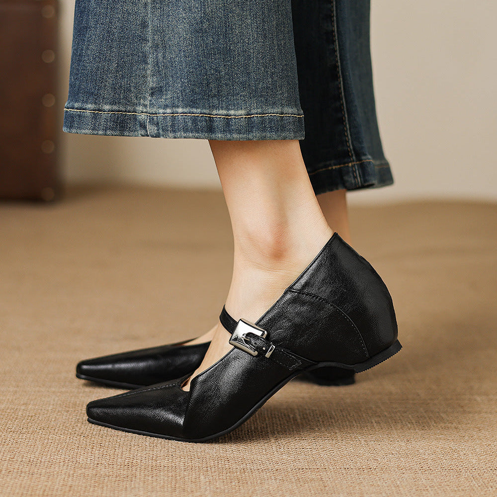Quincy - Pointed-Toe Mary Jane Flat