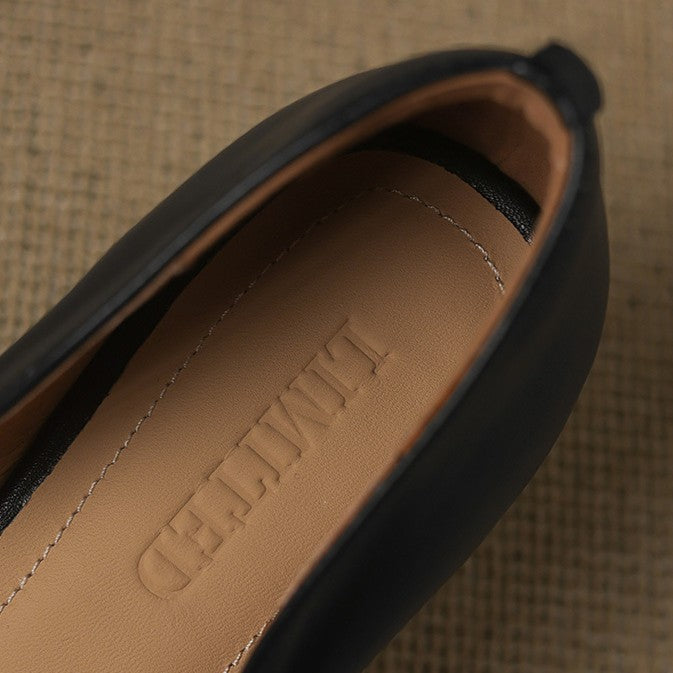 Carla - Leather Kitten Heels