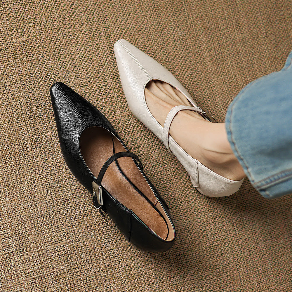 Quincy - Pointed-Toe Mary Jane Flat