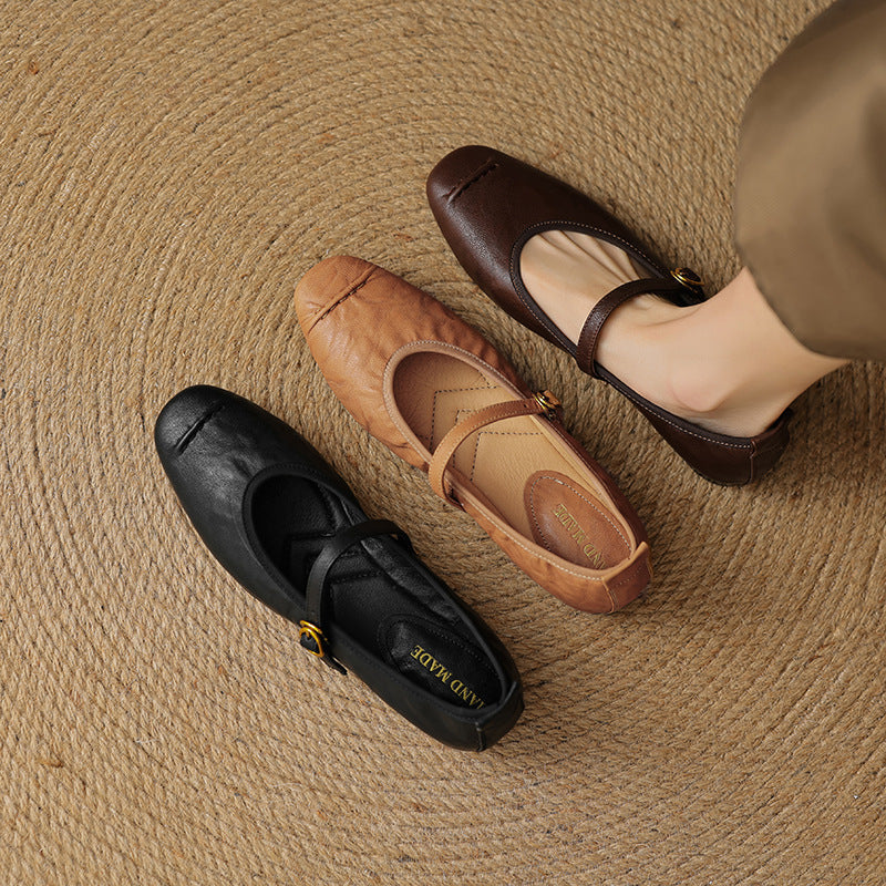 Greta - Leather Flats