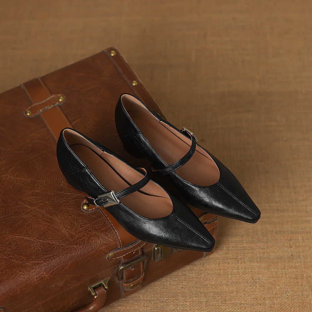 Quincy - Pointed-Toe Mary Jane Flat