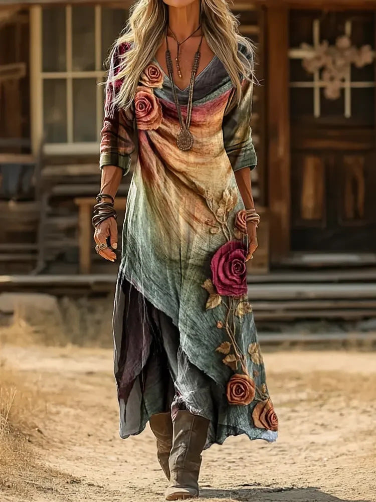 Waverly – Layered Floral Bohemian Maxi Dress